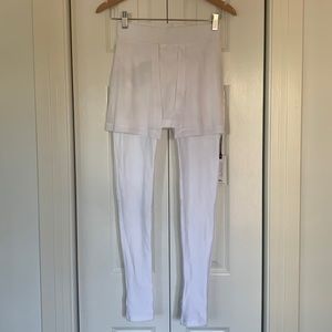 Koral | White Stirrup Legging w/ Mesh Overlay